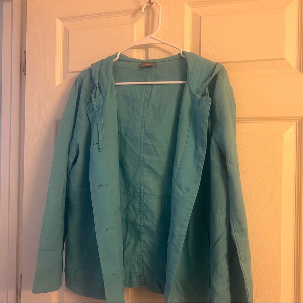 J. Jill Teal Utility Jacket Women’s Size Small Lightweight Casual Layer